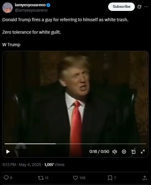 Donald Trump fires a guy for referring to himself as white trash