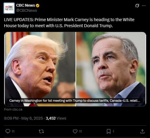 Prime Minister Mark Carney is heading to the White House today to meet with U.S. President Donald Trump