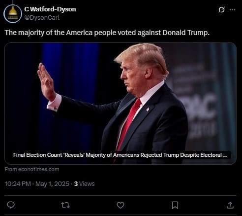 The Majority of the American People Vote Against Donald Trump?