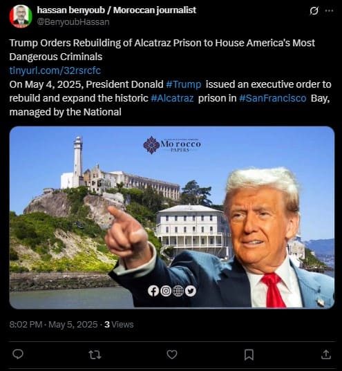 Trump Orders Rebuilding of Alcatraz Prison to House America's Most Dangerous Criminals
