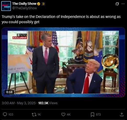Trump take on the Declaration of Independence is about as wrong as you could possibly get
